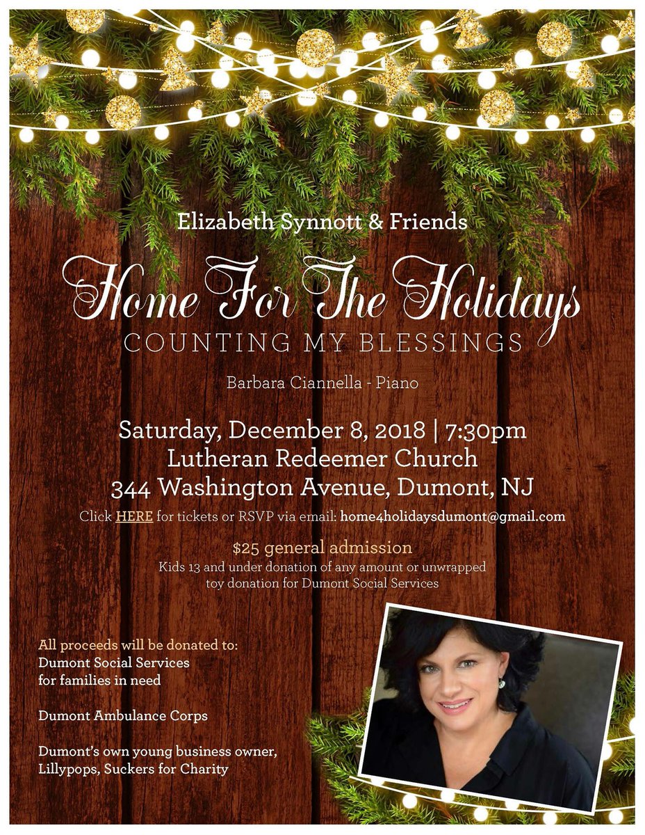 divabethDumont's tweet photo. Happening in Dumont, NJ this Saturday!  It’s the time of year to reflect on our blessings and help our neighbors in need... tickets going fast!
⁦@RealTracyMorgan⁩ ⁦@BergenCtyNews⁩ ⁦@HACPAC_Arts⁩              https://t.co/4wB2aCsWkE https://t.co/LHOTkjodhT