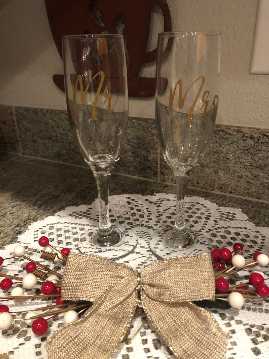 angel_brownlee's tweet photo. Mr &amp; Mrs wine glasses https://t.co/l93ZECdo1N