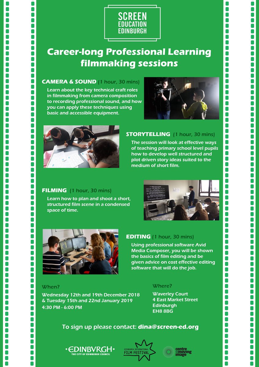ScreenEdinburgh's tweet photo. ATTENTION TEACHERS
If you're entering the Edinburgh & Lothians Schools Film Competition, then these filmmaking sessions are for you. 🎬🎥🍎 https://t.co/MBNCX3sT0g
