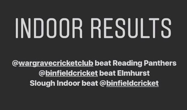Results from the indoor leagues this week! 🏏