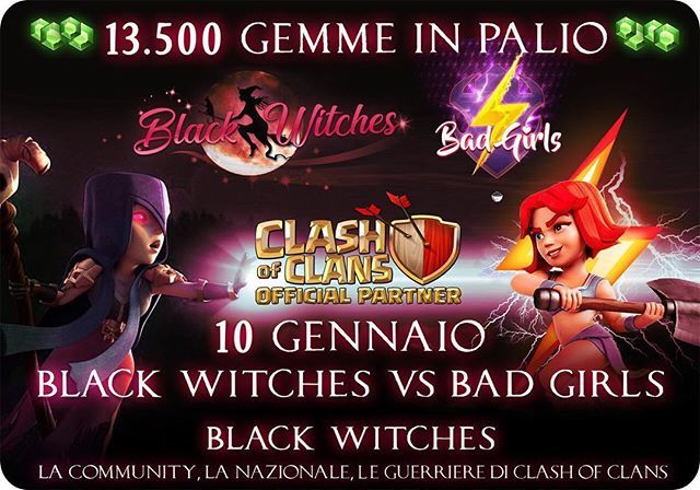 BlackWitchesIta's tweet photo. 👠Aperte le selezioni per la prima war Nazionale delle Black Wiches!! 13.500 gemme in palio grazie alla collaborazione di ema_sc, community manager italiano di Supercell! 👠 https://t.co/6utvD4j72X https://t.co/OWjQGOitRM