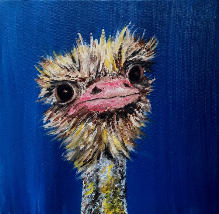 Uncorkedbodega's tweet photo. Featured Art of the Day: "Cheeky Ostrich". Buy it at: https://t.co/OTLFDqmZK4 https://t.co/y6EIgnBOCc