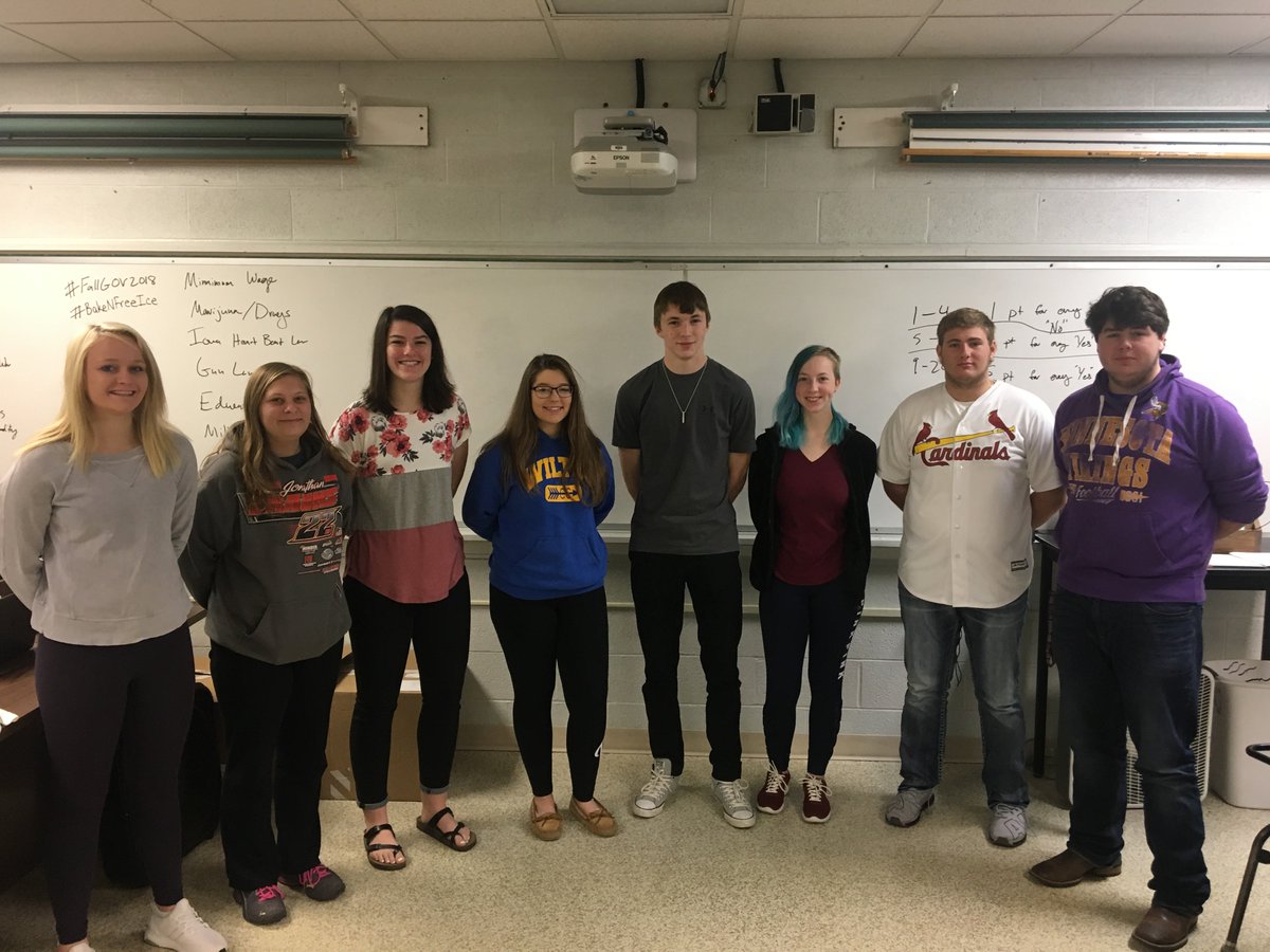 IceParty4's tweet photo. @IceParty4 group picture. Gavin Shepherd, Kori Anderson, Brayton Wade, Emily Lange, Alison Peterson, Shelby Oien, Katlyn Skubal, and Zach Rubendall. #FallGove2018 #BakeNFreeIce https://t.co/y6oqnr2maT