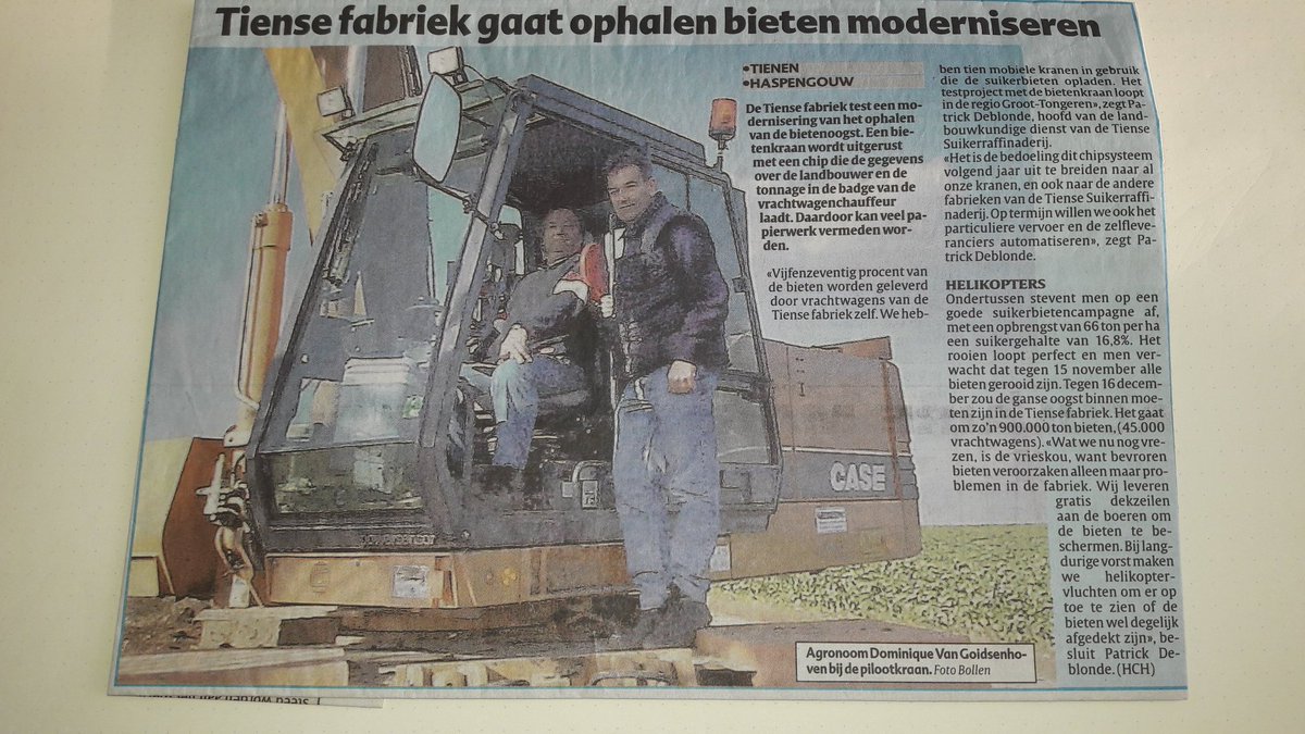 luc_geens's tweet photo. Reeds zeventiende campagne @TienseSuiker met het Truck Management System. Wat een stap vooruit al in 2002! https://t.co/RSuQ8fvgof