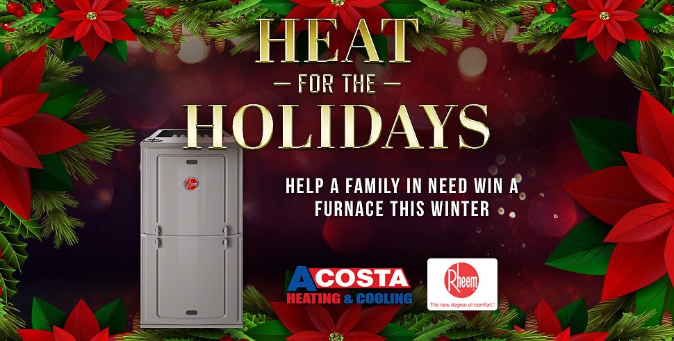 We are teaming up with K104.7 FM, The New 103.7, V101.9, and Power 98 FM to give 2 families in need a new Rheem furnace this holiday season! If you know a family that could use this gift, click the link to nominate them. #HeatfortheHolidays bit.ly/2Pi0rUa