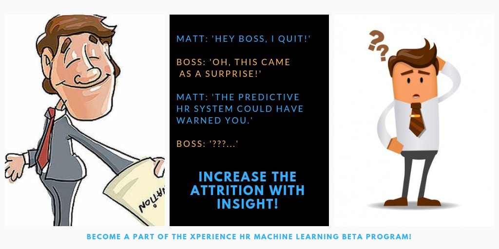 xperience_hr's tweet photo. What is your attrition rate?
#attrition #happyemployees #predictiveanalytics #machinelearning #leadership #feedback #communication #resignation #loyalemployees #HRtool #dataAnalytics #HRtrends #workplace #Millennials #longtermEmployee #management https://t.co/0W2yFENDEF