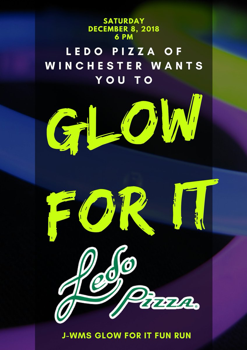 SarahCaseyPE's tweet photo. Ledo Pizza of Winchester wants you to glow for it! Thank you for sponsoring!
#glowforit #glow #jwmscougars #jwmsrocks #physicallylit https://t.co/cabnWUIPzR
