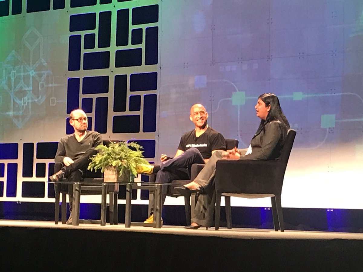josephmulrich's tweet photo. P&amp;G and Kroger talking about what they are doing with blockchain. Very cool! #Blockland2018CLE https://t.co/Ibkpwe8q7x