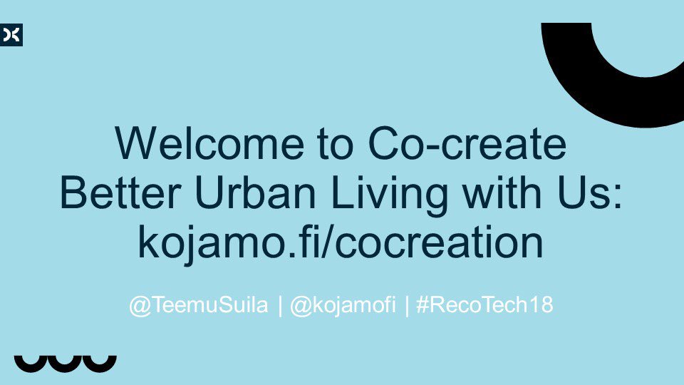 kojamofi's tweet image. Welcome to co-create #betterurbanliving with us: kojamo.fi/cocreation @RecoTechFI #RecoTech18