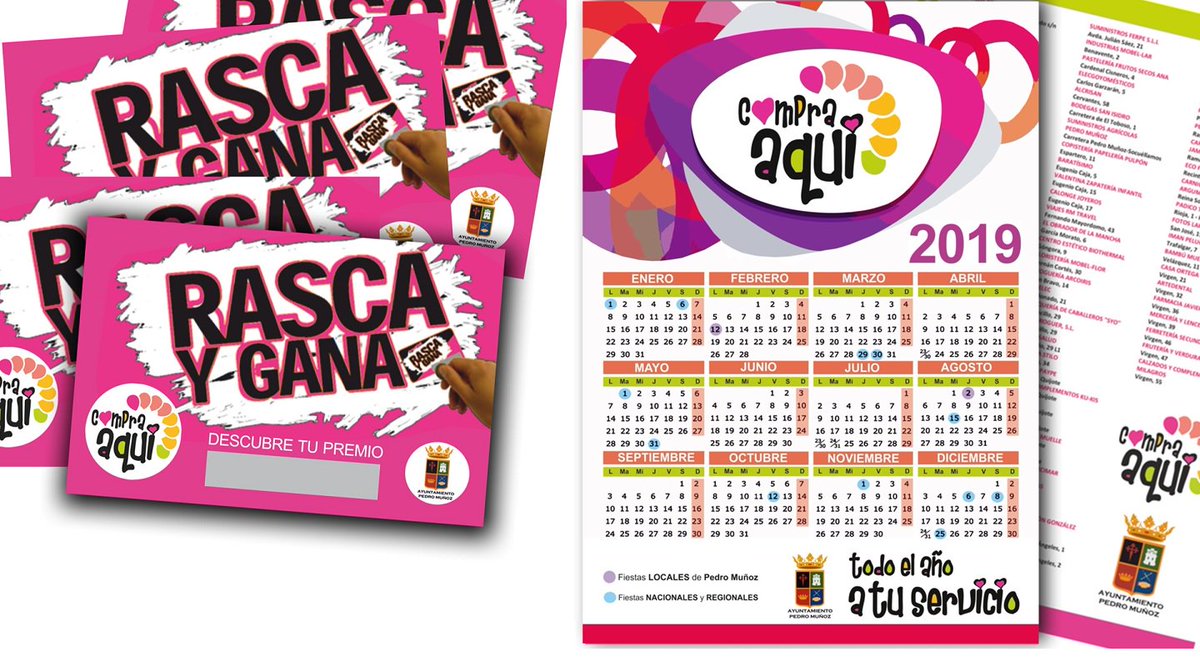 📻 Mañana a las 12h estarán en <a href="/pedromunozfm/">pedromuñoz FM, 107.3</a> Imagina Travel, El Bosque De Los Niños y Manchadul, tres comercios que este año se unen a la campaña #CompraAquí
🛒Participa con el Rasca y Gana en el sorteo de premios de hasta 2.000€, comprando en #PedroMuñoz
bit.ly/2Q8huNN