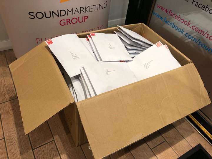 We recently completed the big annual update for <a href="/BuildbaseUK/">Buildbase</a>'s on hold audio. The local post office didn't know what hit them when Mike turned up with this tremendous collection of productions, all packaged up to be sent. #SantaClausEatYourHeartOut