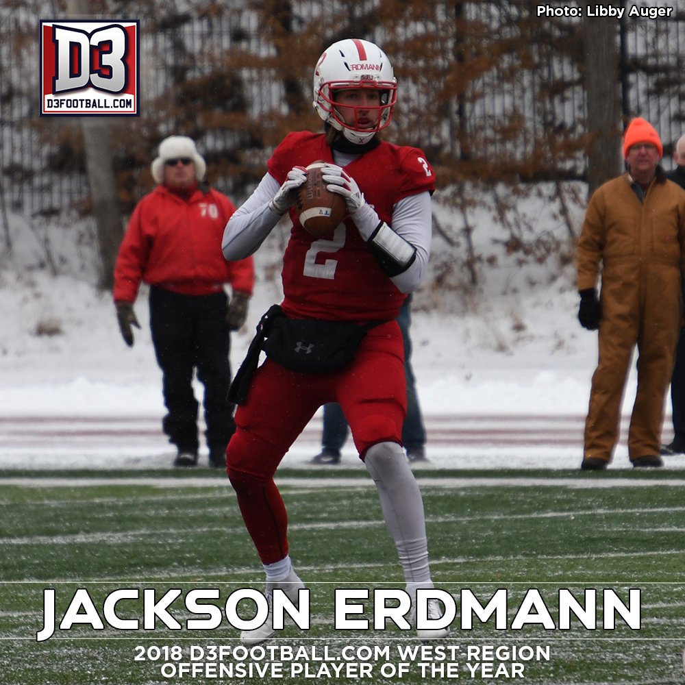 MIACathletics's tweet photo. Erdmann named West's Offensive Player of the Year as @d3football announces All-Region Teams #d3fb https://t.co/385HlGIHB5 https://t.co/JUSeHMamuk