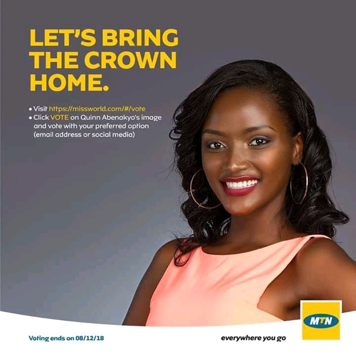 We have been supporting the cause by donating internet data and Over the Top Tax to allow Ugandans vote. We support her cause to end tenagage pregnancy. <a href="/HangoutFdn/">Hangout Foundation</a> @PeaceWamukay <a href="/JudeMugisha/">Patrick Jude Mugisha</a> <a href="/KarolineCaesar/">Karoline C</a> @rosenmugabe <a href="/WendyGFCF/">Wendy Richardson</a> Vote now. #MissUganda missworld.com/#/vote.