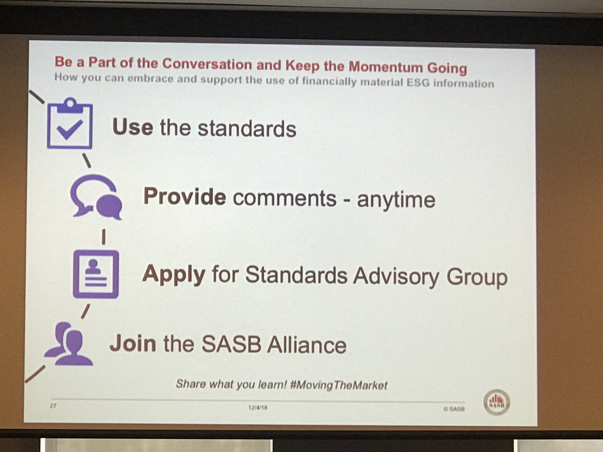 In NYC today attending the <a href="/SASB/">SASB</a> Moving the Market Symposium hearing ESG insights from some of the brightest minds in the U.S. #movingthemarket #sasbstandards #sustainablefinanceweek