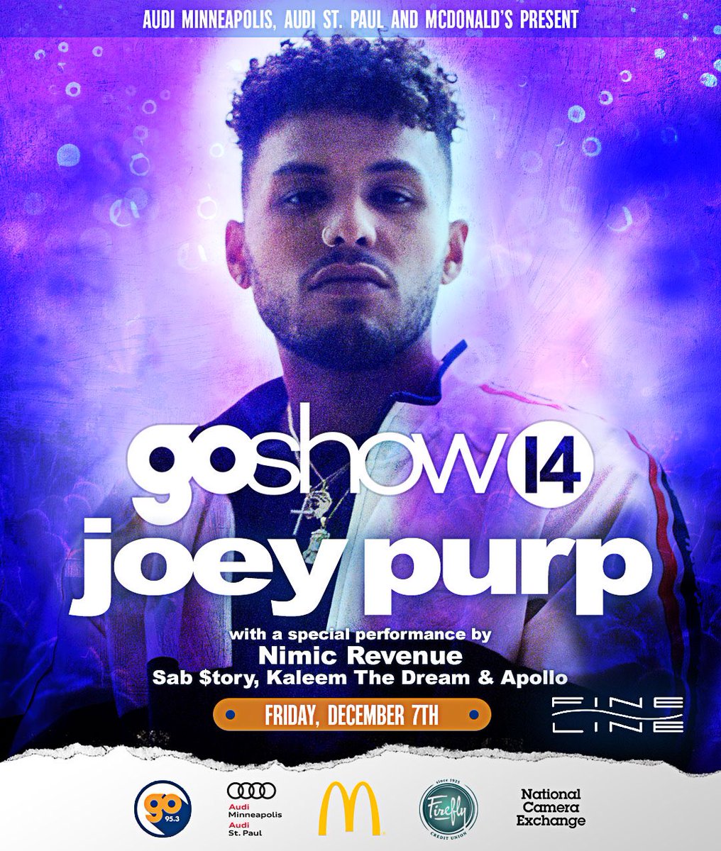 Go953mn's tweet photo. Day 2 Season’s Tweetings:
RT to grab a #Go953MN t-shirt, a PopSocket AND 4 spots on our @JoeyPurps #GoShow14 guest list! #Go95FREE https://t.co/YUrpbTYaUZ https://t.co/wKMMT3fGep
