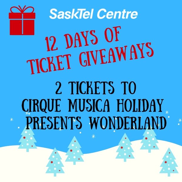 SaskTelCtr's tweet image. Day 2

On Dec 17, CIRQUE MUSICA HOLIDAY presents Wonderland comes to SaskTel Centre

To enter:

1. Follow @SaskTelCtr 

2. By a show of LIKES, how many of you are a Christmas enthusiast? 

Bonus entry, if you prove it. Use #STC12DaysofTickets 

Rules ➡️ bit.ly/STCSMrules18
