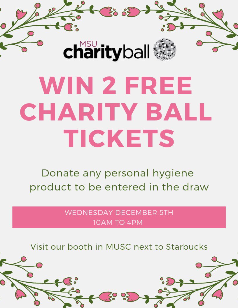 MSUcharityball's tweet photo. Here’s how you can win 2 FREE Charity Ball tickets!! https://t.co/cYZ732vaAd