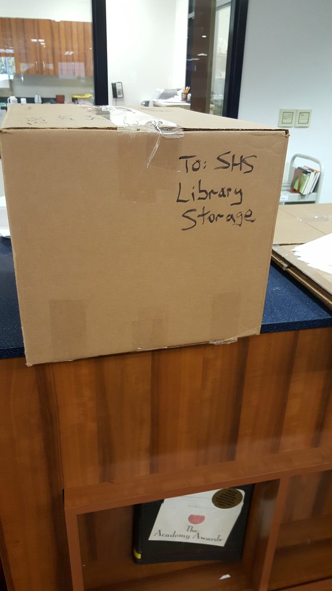 susnmyersstudio's tweet image. First box to go to the new high school. @vikings753 #librarystorage
