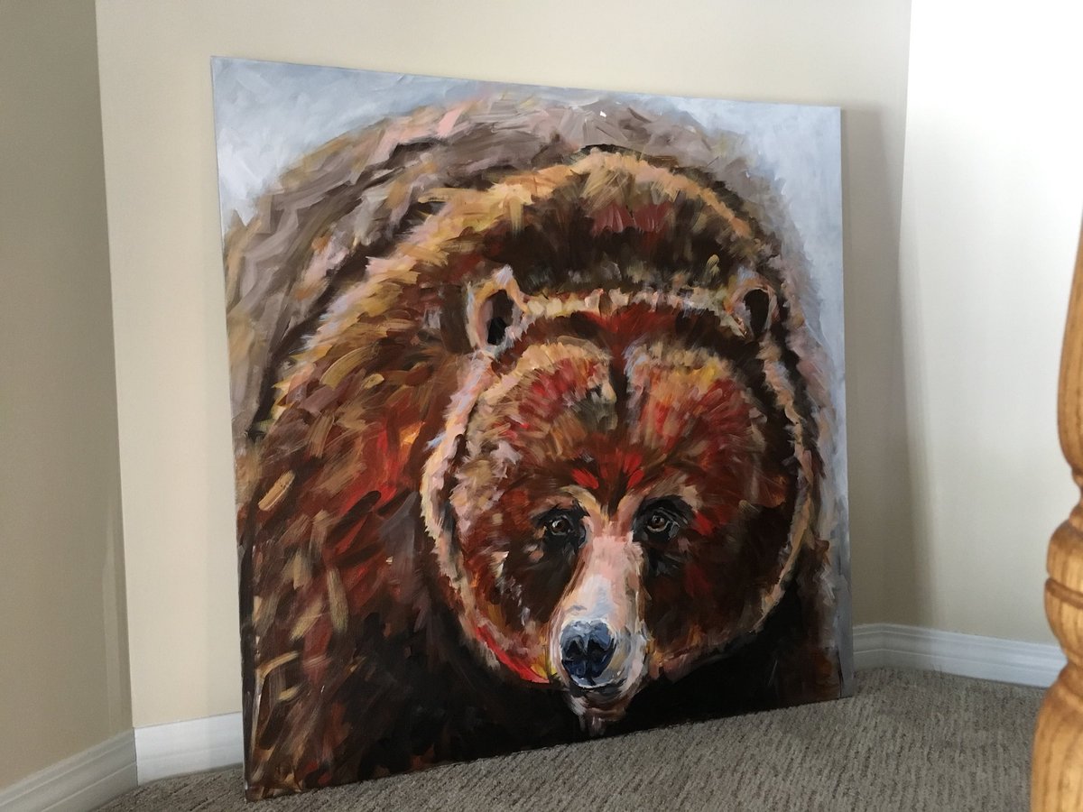 JoanneLibke's tweet photo. #4foot square #grizzlybear for #day4 of #artadventcalendar #yegarts
Collected painting Acrylic on gallery depth canvas https://t.co/F3sAT2XSUe
