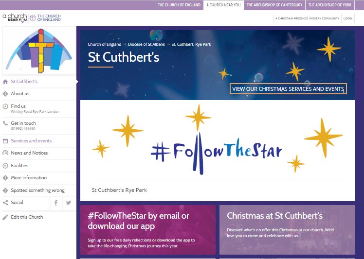 churchofengland's tweet photo. Has your church added its Advent and Christmas services to A Church Near You? With Advent underway and Christmas around the corner, the #FollowTheStar campaign has landed on A Church Near You. Read our blog to find out more: https://t.co/XUZZBFHf82 https://t.co/LSScEzS4Q7