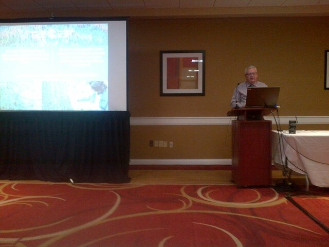 M_Marcotte76's tweet photo. Derek MacFarlane talking about the National Forest Pest Strategy at #FPMF2018 @NRCan https://t.co/NPZAmXqId2