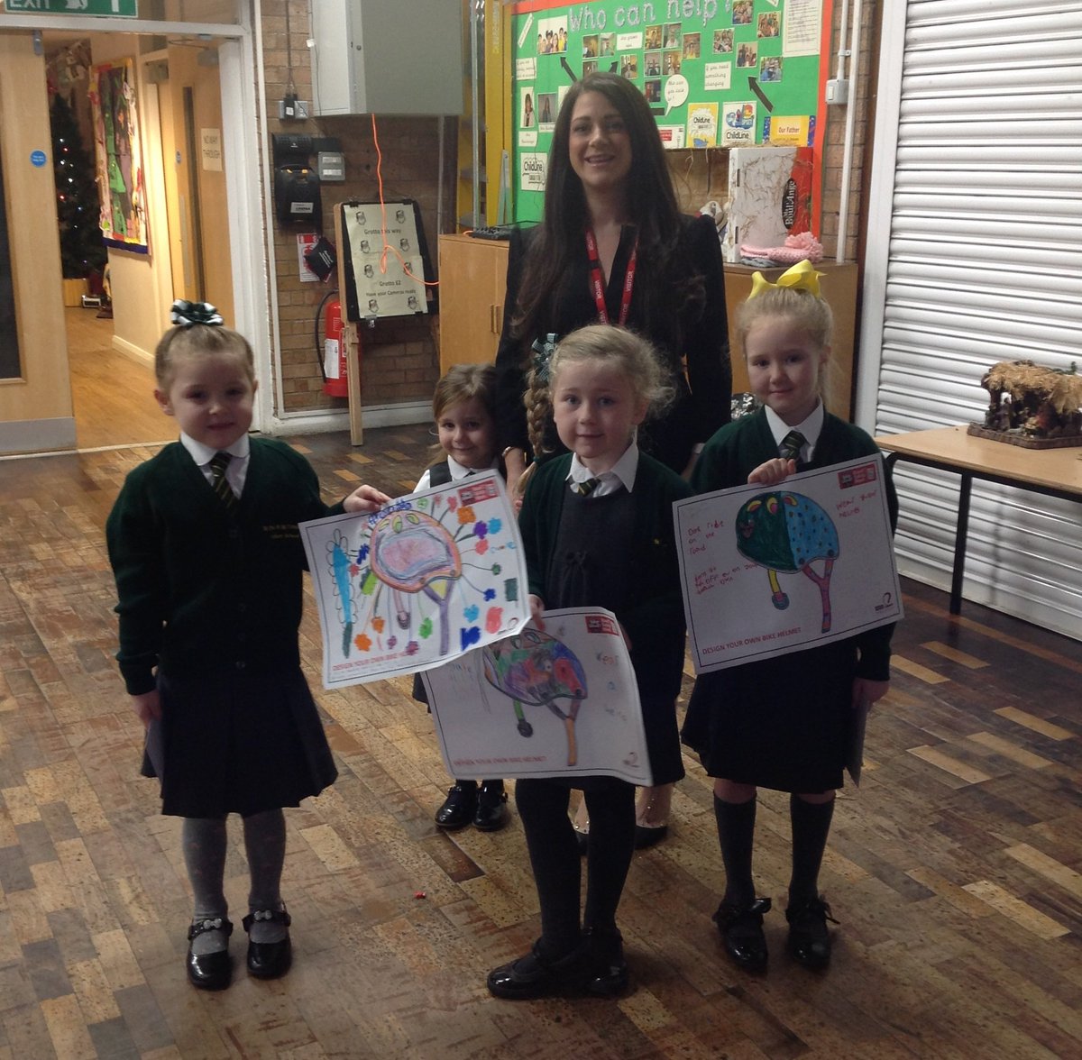 YourLegalFriend's tweet photo. For @Brakecharity's #RoadSafetyWeek, we partnered with @braininjurygrp and challenged the children at a local school to design their own bicycle helmet. Department manager Sara Stanger awarded the winners' prizes in an assembly last week. https://t.co/8OosDtqwOI https://t.co/qHp6Mxe1Rl