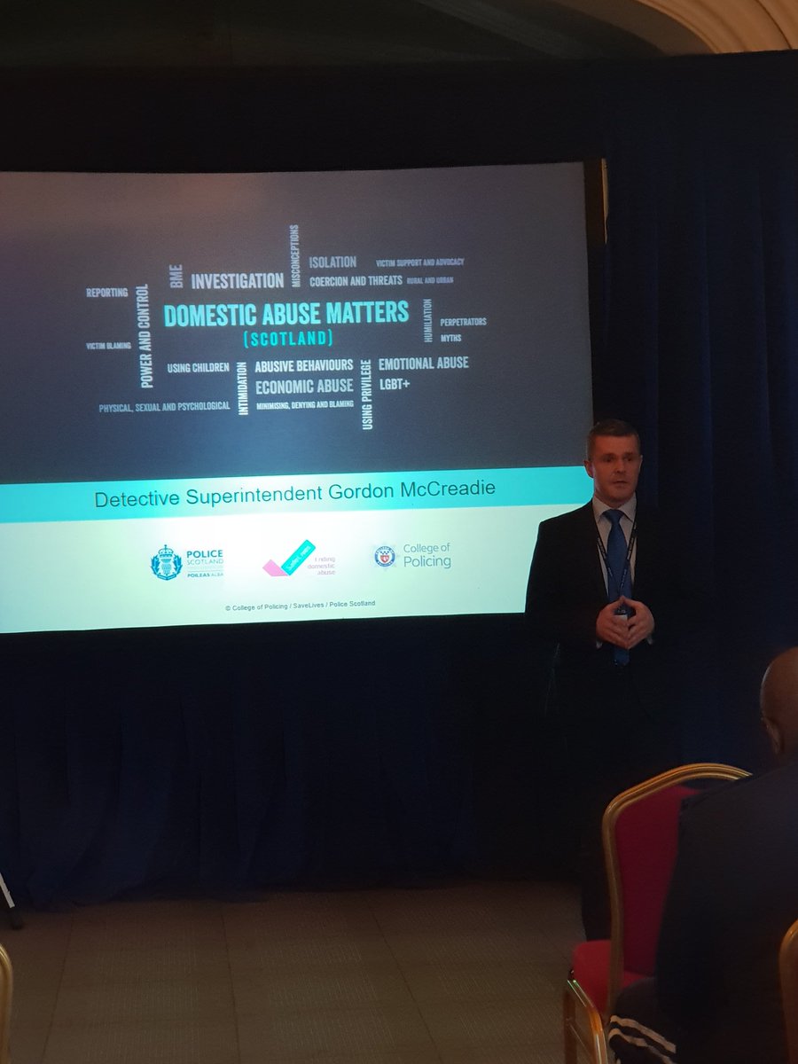 PoliceScotland's tweet photo. .@gordonmccreadie speaks of Domestic Abuse Matters training being delivered to Police Officers across Scotland in preparation for the new Domestic Abuse Legislation.
#16DaysOfAction #SDG2018 https://t.co/oskyQ0ukR9