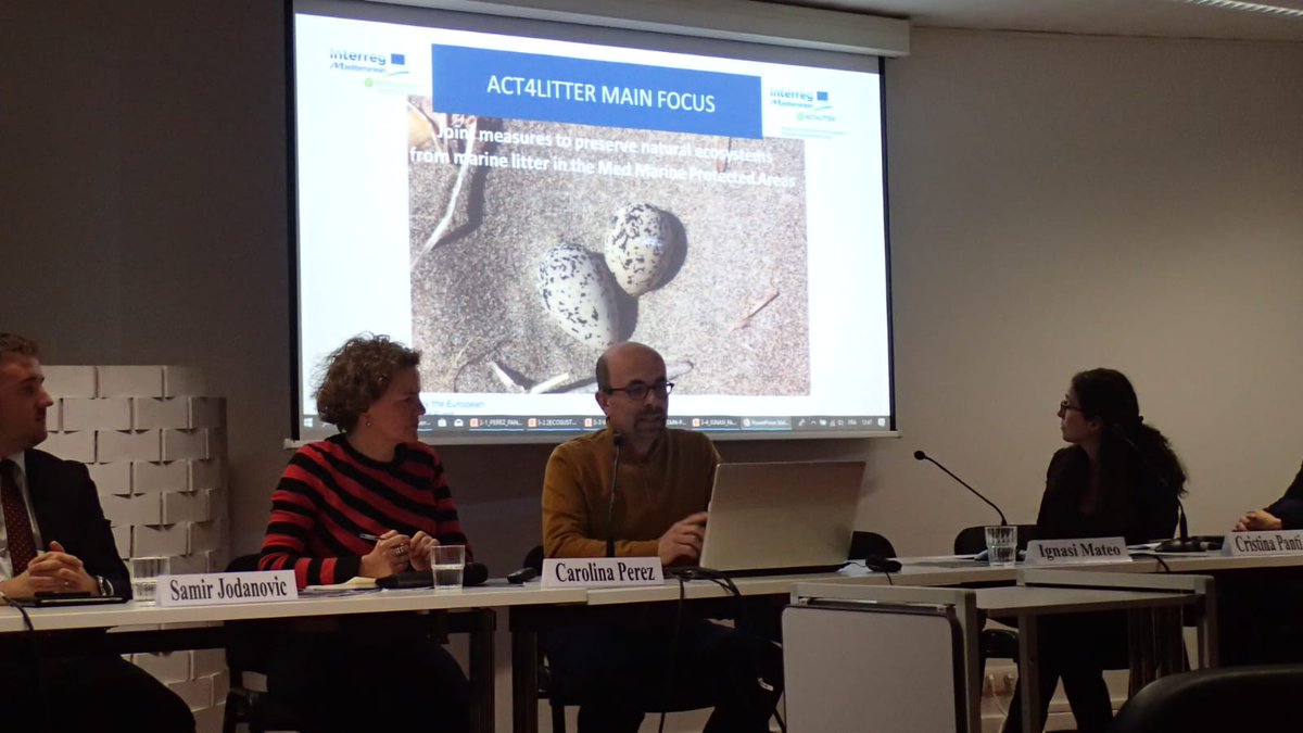 1/2 Transferring the lessons learned &amp; presenting the outputs of the project: with these 2 objectives, <a href="/igmat/">Matheus 🕸️</a> (@SCP_RAC) speaks about ACT4LITTER's experience to reduce impacts on #Med ecosystems.