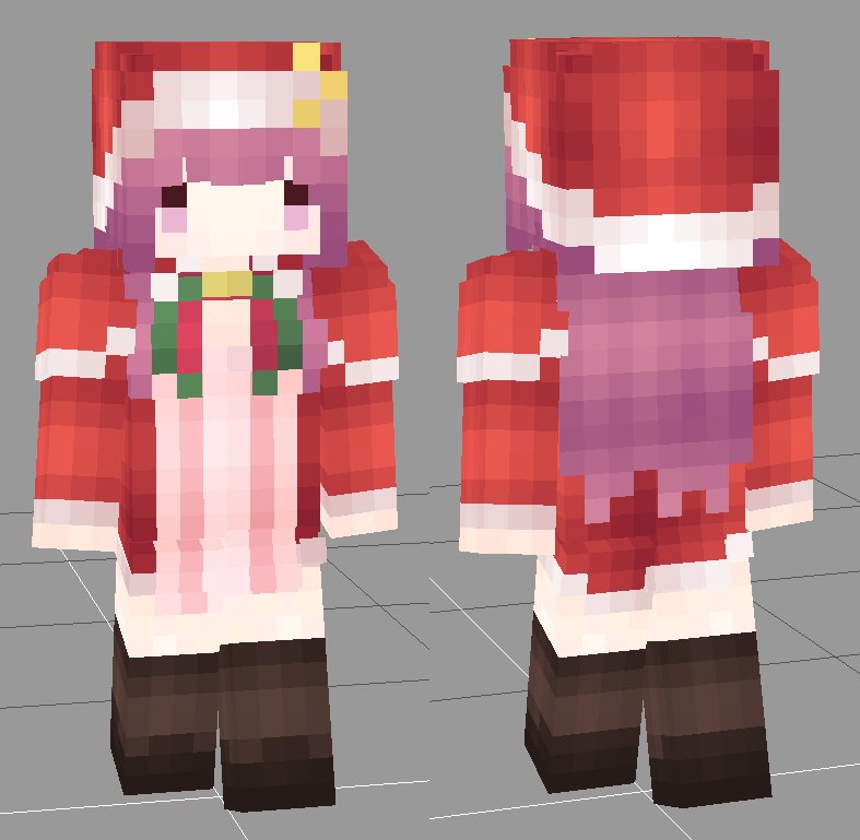 Ibuki Minedoll サンタ パチェさんの スキン できました 一月 くらいまでは この スキン を 使います マインクラフト マイクラ マインクラフトスキン マイクラスキン スキン クリスマス サンタ パチュリー T Co 4hmuv2vjmj