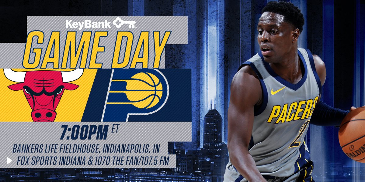 Home game day!  🏀 #Pacers vs. Bulls 📍 @TheFieldhouse  🕖 7p ET 🎟 bit.ly/2PkS7Tw https://t.co/EcsgP5XEp8