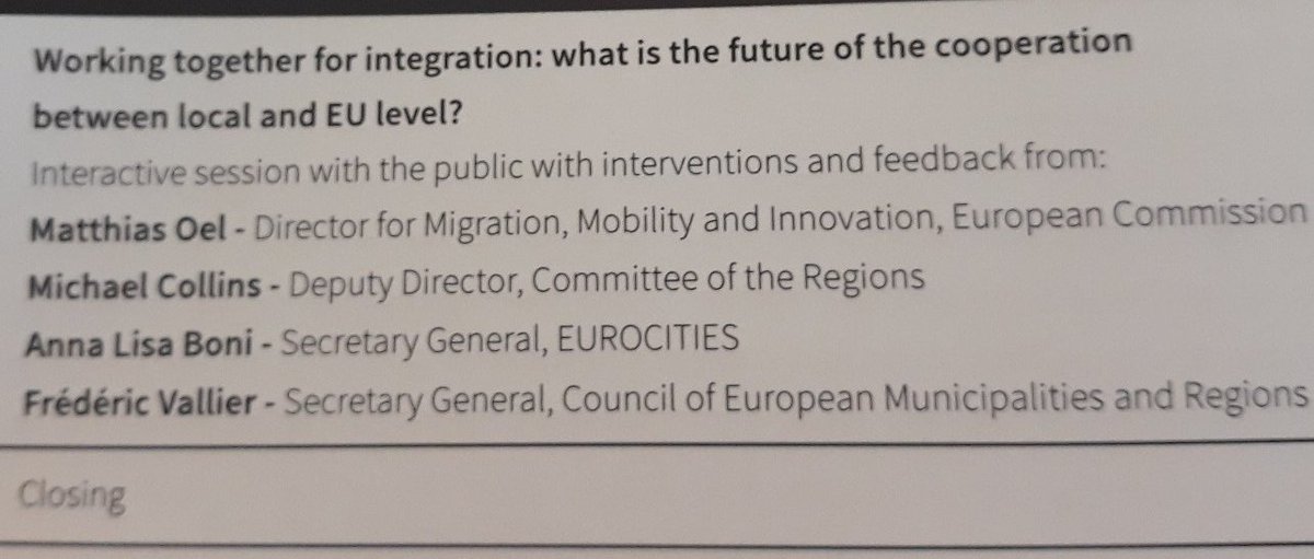 JrMasca's tweet photo. .@CCRECEMR Sec Gen @fvccre is participating in the closing plenary of #PartnershipInclusion conference of the @EUUrbanAgenda. We need to have direct funding 4 #localgov, strenghthen the partnership principle & increase capacity of all-size cities within future 2021-27 Programmes https://t.co/7T42coydoj