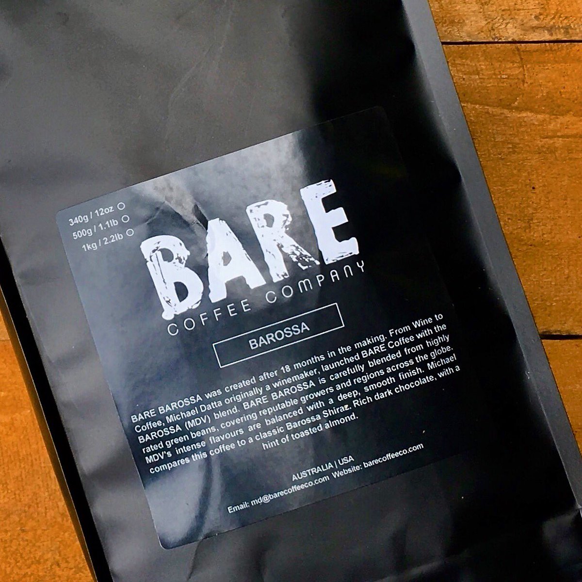 BareCoffeeCo's tweet photo. It began with this blend before we even had a brand. Our #BareBarossa blend originally known as MDV. Based on the flavours of the #mdvwines #blackpearl #barossa #shiraz. It’s all about creating amazing flavours from a range of highly-rated green beans. https://t.co/tGAnzHh784