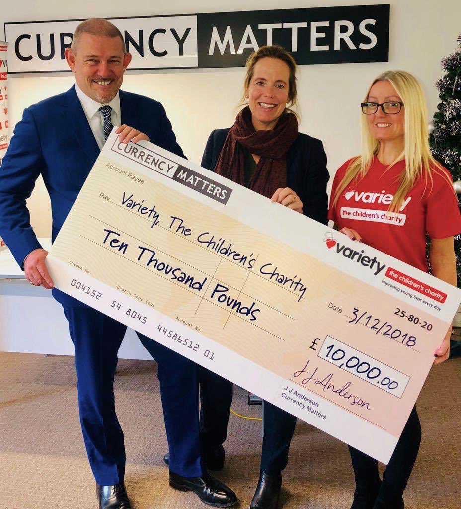 currencymatters's tweet photo. Delighted to have presented @VarietyNW @VarietyGB our cheque today for £10k raised at our Annual Charity Golf Day &amp; Gala Evening @JJonAnderson @Michell16708033 @karenbicky74 @HurlstonHall @LynStaunton https://t.co/uGudWWDYuc