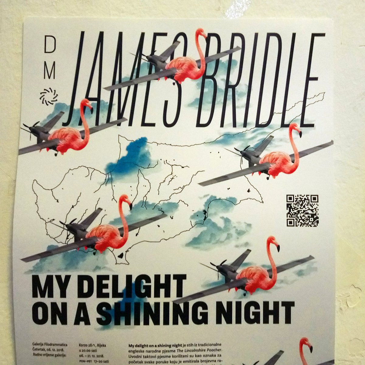 jamesbridle's tweet photo. MY DELIGHT ON A SHINING NIGHT, solo show of new work opening Thursday @drugomore, Rijeka, and I can only hope the work lives up to the poster. https://t.co/tGAB5mkkMJ