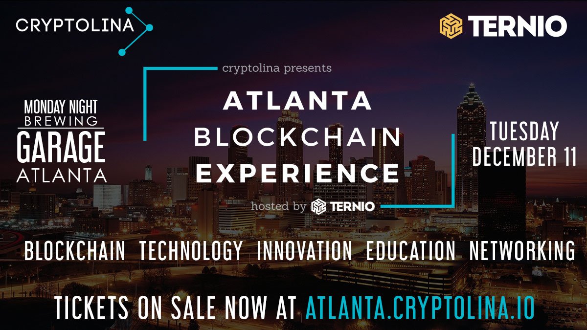 Cryptolina's tweet photo. We're just 1 Week away from the Atlanta Blockchain Experience!  We've assembled a fantastic speaker lineup, catered lunch, evening social networking event, live music, and an all around great time!  Register now with code BTCRaffle for a great discount at https://t.co/UkUiaAAgpd https://t.co/4pUhhHhHY9