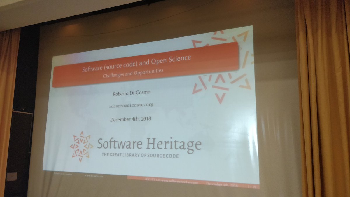 rdicosmo's tweet photo. On va parler logiciel aux #jso2018 dans quelques minutes... @ouvrirlascience @inria @SWHeritage https://t.co/WmcLoWAlo3