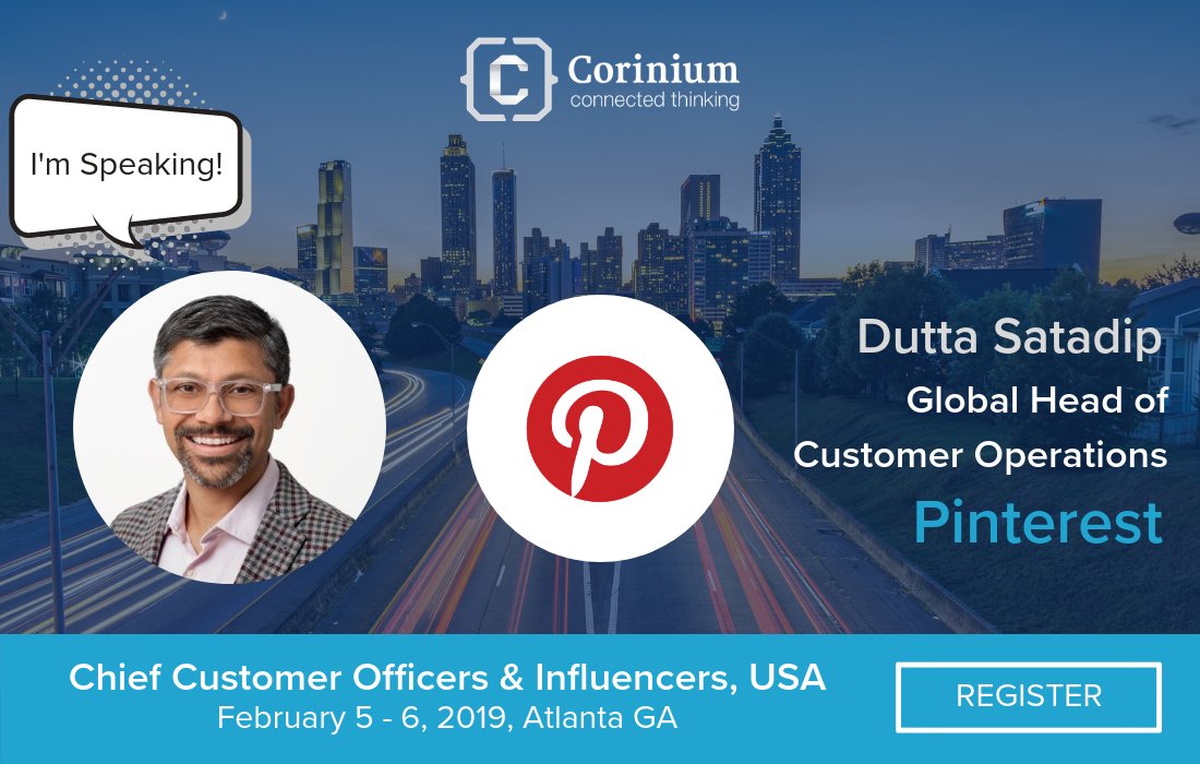 Join Dutta Satadip from Pinterest for the Opening Keynote at #CCOIUSA: 'How to Lead the #CustomerCentric Revolution!' View the full agenda online - bursting with #CX / #CS workshops, masterclasses, discussion groups and live debates - &amp; Register today: bit.ly/2QbiPmF