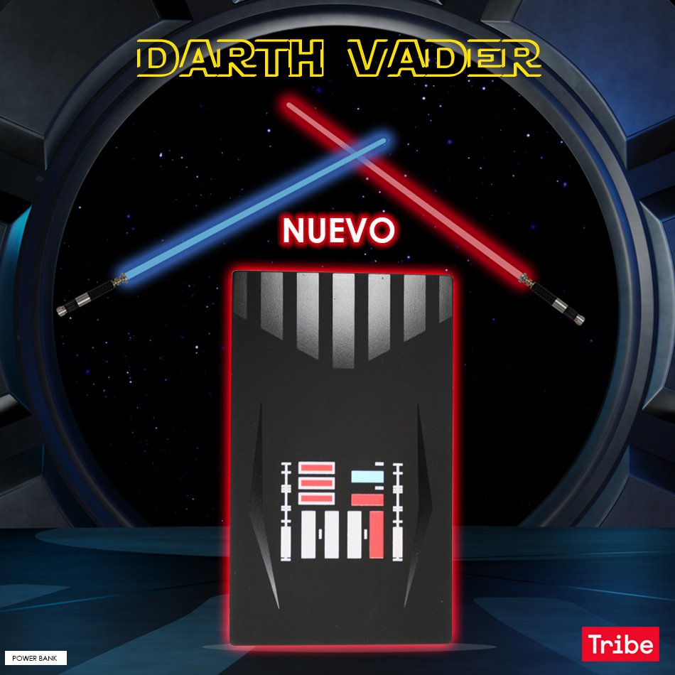 TribeMexico's tweet photo. Que la batería del #PowerBank de #DarthVader te acompañe hoy. #Starwars #Tribe Consíguelo en Game Planet https://t.co/4kJ5Cdgpfv