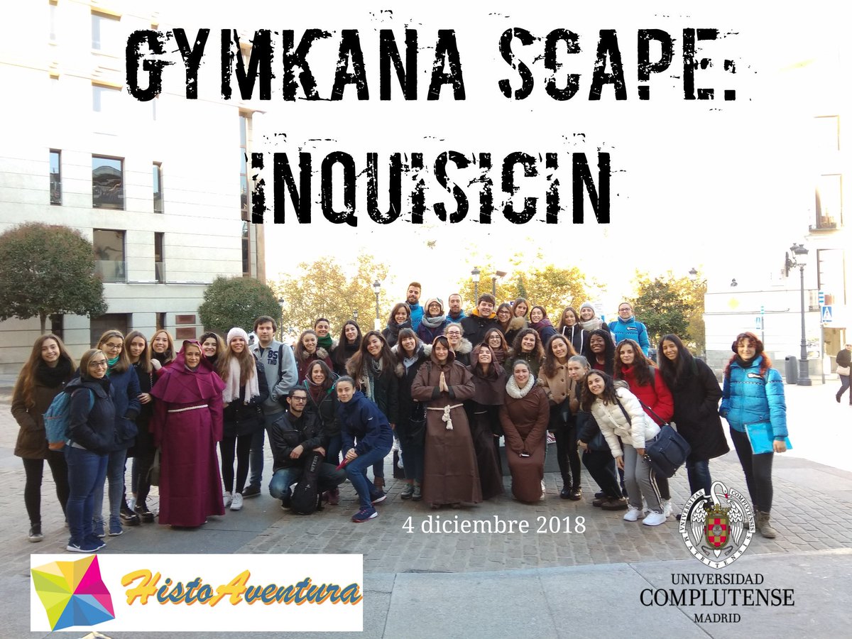 HistoAventura's tweet image. Las hogueras de la La Inquisición no han podido con los alumnos de 4° Pedagogía de la Universidad Complutense de Madrid. Descifrando pistas y pruebas han conseguido escapar de la cárcel inquisitorial mientras se han enamorado un poquito más de #Madrid. #Historia #Arte