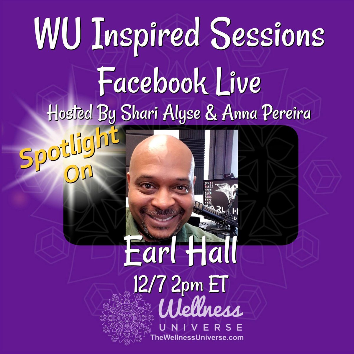 AnnaPereiraDesi's tweet photo. Meet #WUWorldChanger Earl Hall on WU Inspired Sessions! Earl will share principles of how we all come from the same source of unlimited power, and that we can tap into that at any time, allowing us to manifest and align with our #purpose. @alignwithyourp1 #WUVIP https://t.co/qrwu7nPDIu