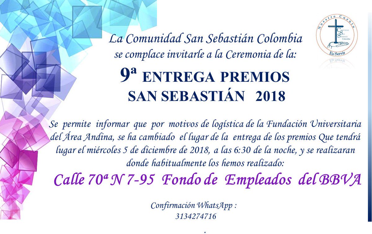 SanSebastin2's tweet photo. @CanalCapital buenos días  somos una comunidad católica del sector lgbti  con 9 años trabajando por el sector  y cada año hacemos un reconocimiento a personas  y o entidades que trabajan por el sector. 
Hacemos extensiva nuestra invitación a que nos acompañen este año . https://t.co/OiDlKOxlTO