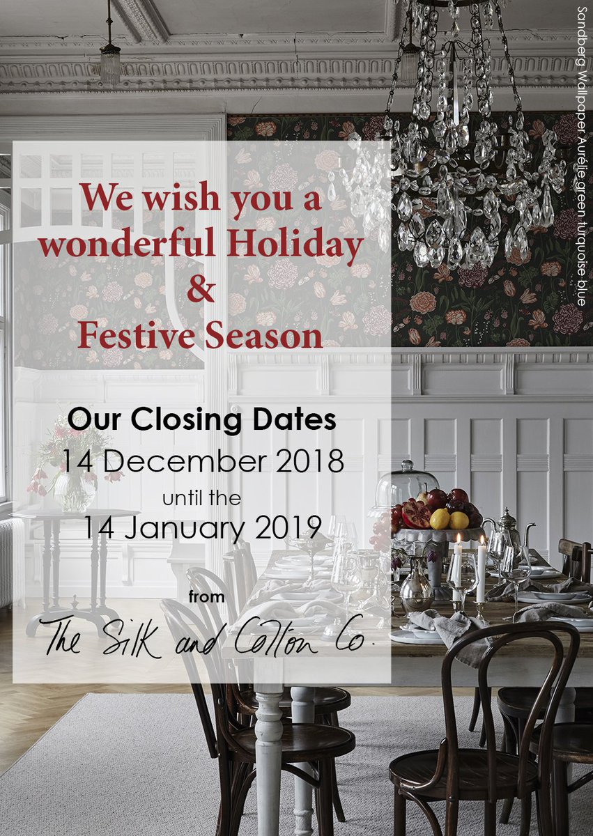 Please take note of our closing dates for the upcoming December holidays. #thesilkandcottonco #holidays