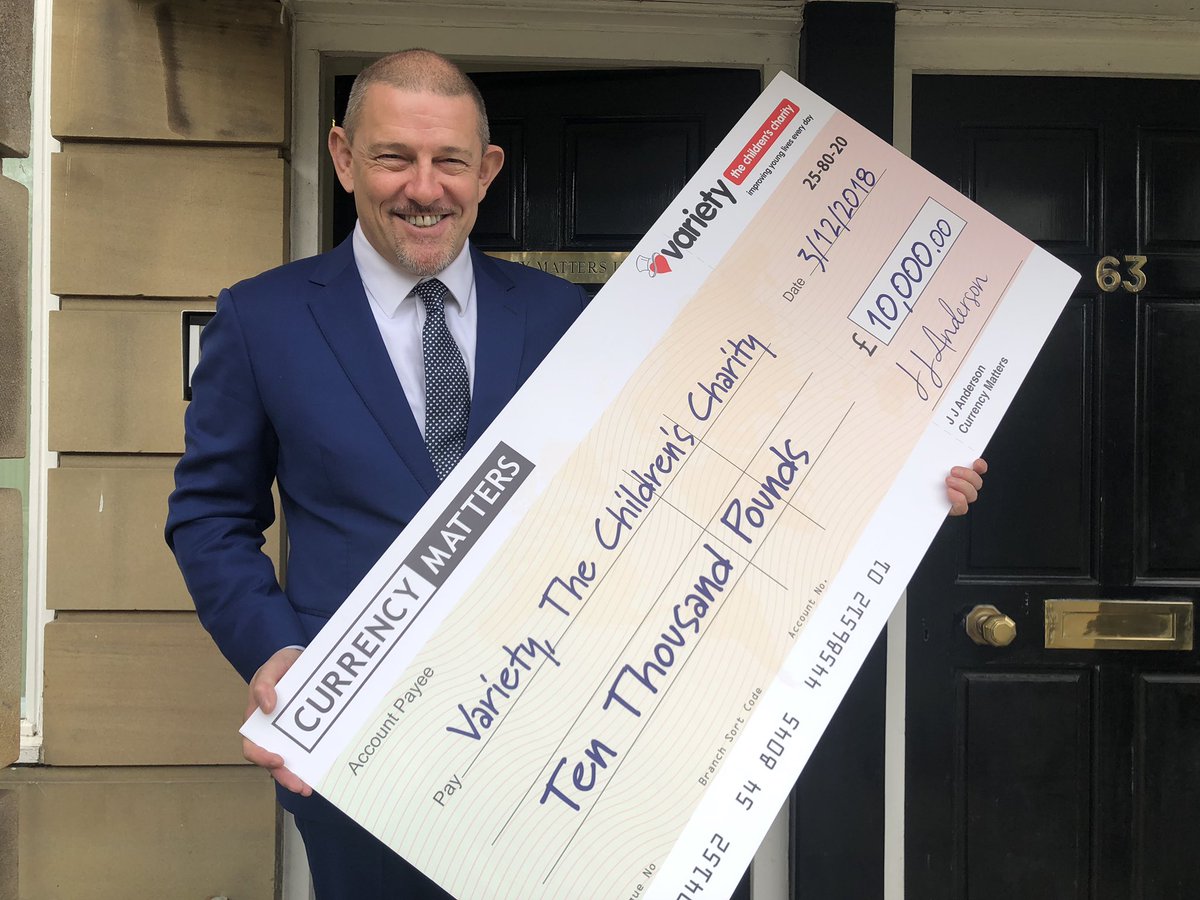 VarietyNW's tweet photo. Thankyou @JJonAnderson @currencymatters for presenting @VarietyNW a cheque for £10,000 from your fantastic Golf day @HurlstonHall This will go along way to help so many children in Ormskirk.Thanks to Variety Merseyside Chairman @karenbicky74 for receiving the cheque from Jon. https://t.co/EFgPa1ba3y