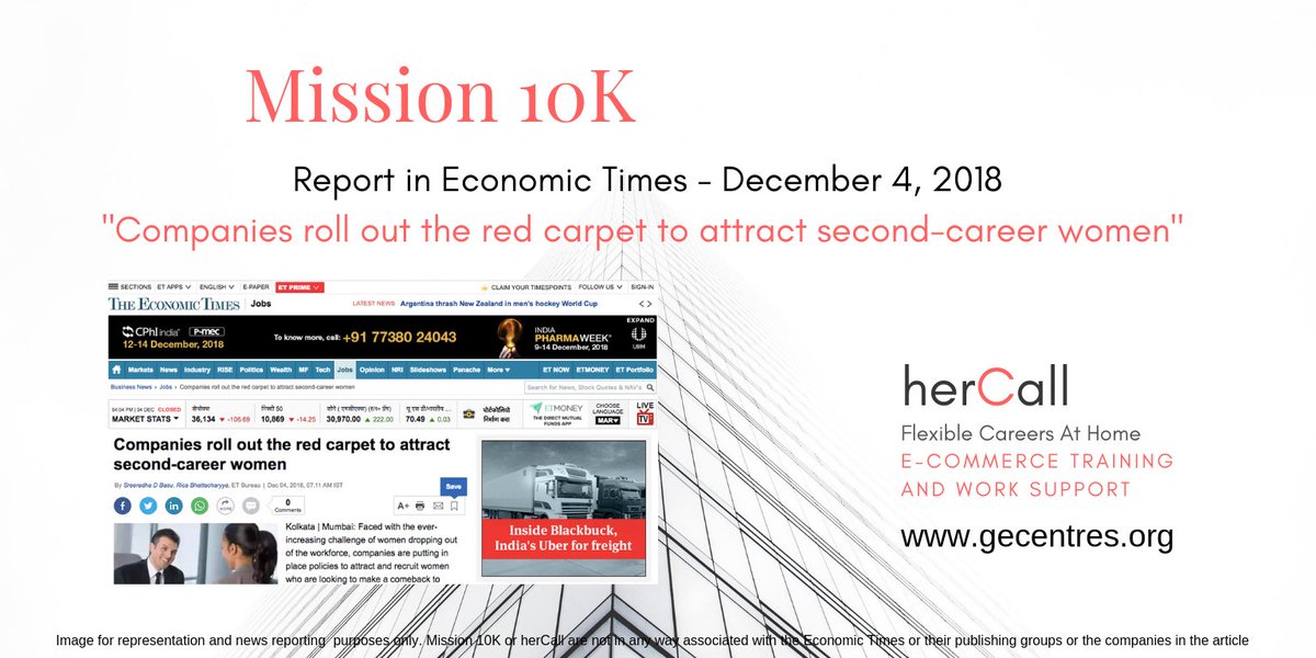 gecentres's tweet photo. As per the Economic Times, Increasing number of corporates are welcoming women after a #careerbreak. The Global E-commerce Professional (GEP) Program could help you land a position right away. https://t.co/Cn6T8WmXUJ
#Careers #careersforwomen #herCall #India #ecommerce https://t.co/P7lAF5p0Wv