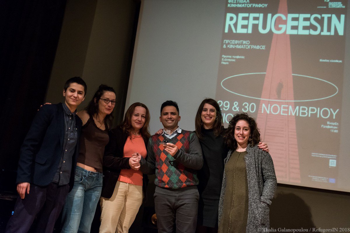 GCRefugees's tweet photo. The #RefugeesIN film festival, organized by @GCRefugees, finished successfully on Friday, 30/11,in Athens, after 2 days of screenings, discussion panels & our own short film winning 1st prize for Best Director in the project event in Portugal! More here: https://t.co/u7JUHAvKPF https://t.co/FPzAheEJEN
