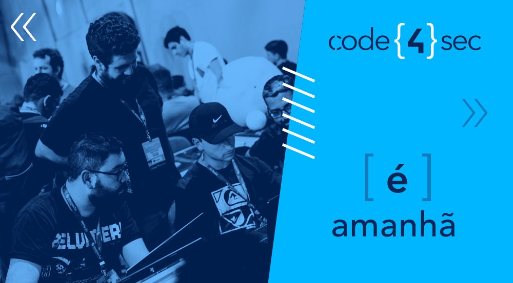 Code4SecBR's tweet image. Quer entender o mundo do #AppSec? Faça sua inscrição bit.ly/2JWBtbR