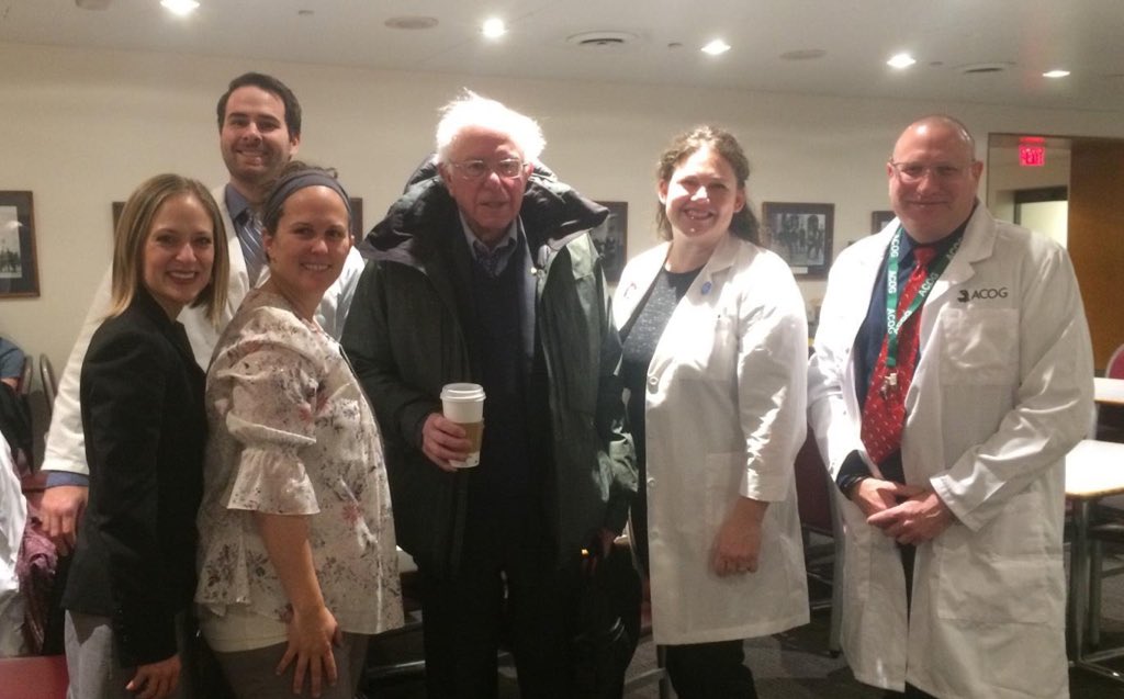 KtMcH's tweet photo. Thanks to @SenSanders for his support of #WomensHealth and pledging to #Act2SaveMoms! Thanks also for the photo in the cafeteria - enjoy your coffee! 

#PhysicianAdvocacy #ObGs2SaveMoms https://t.co/MUd6n6yiXw