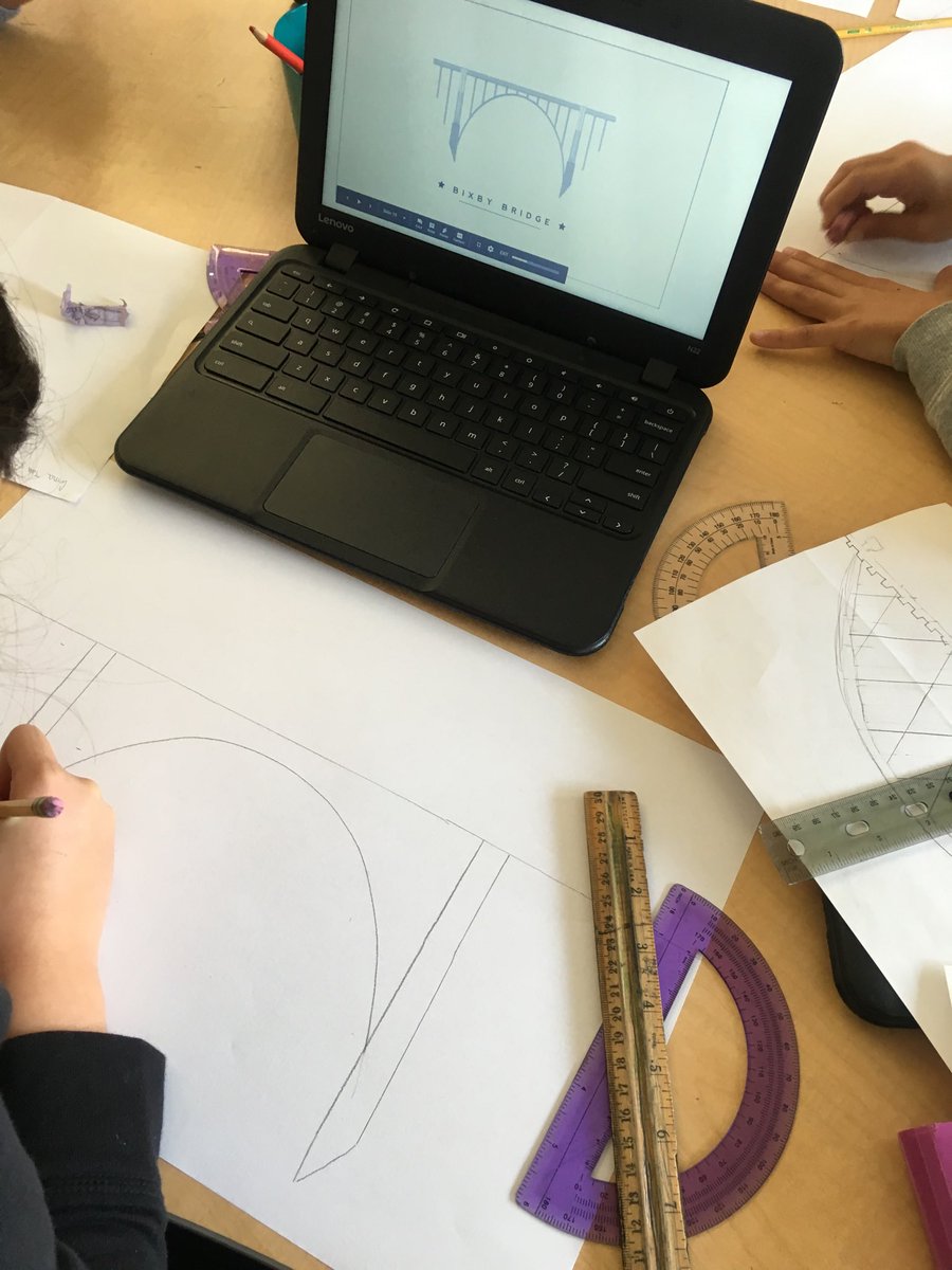 lduggan15's tweet photo. One of my favorite STEAM projects: making architectural drawings of bridges. #tccoyotes #iteachmath #pbl https://t.co/BboXkJXCKD