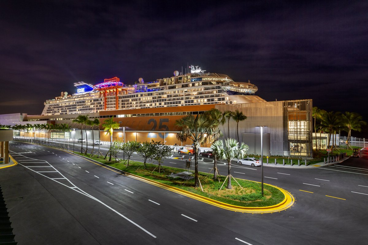 mossconstruct's tweet photo. Our Port Everglades Terminal 25 team celebrated the ribbon cutting of the newly renovated 157,800 SF @CelebrityCruise terminal. The ribbon cutting was celebrated with the highly anticipated arrival of the @celebrityedge. @PortEverglades #Terminal25 #CelebrityCruise #CelebrityEdge https://t.co/DJkqSXnSPS