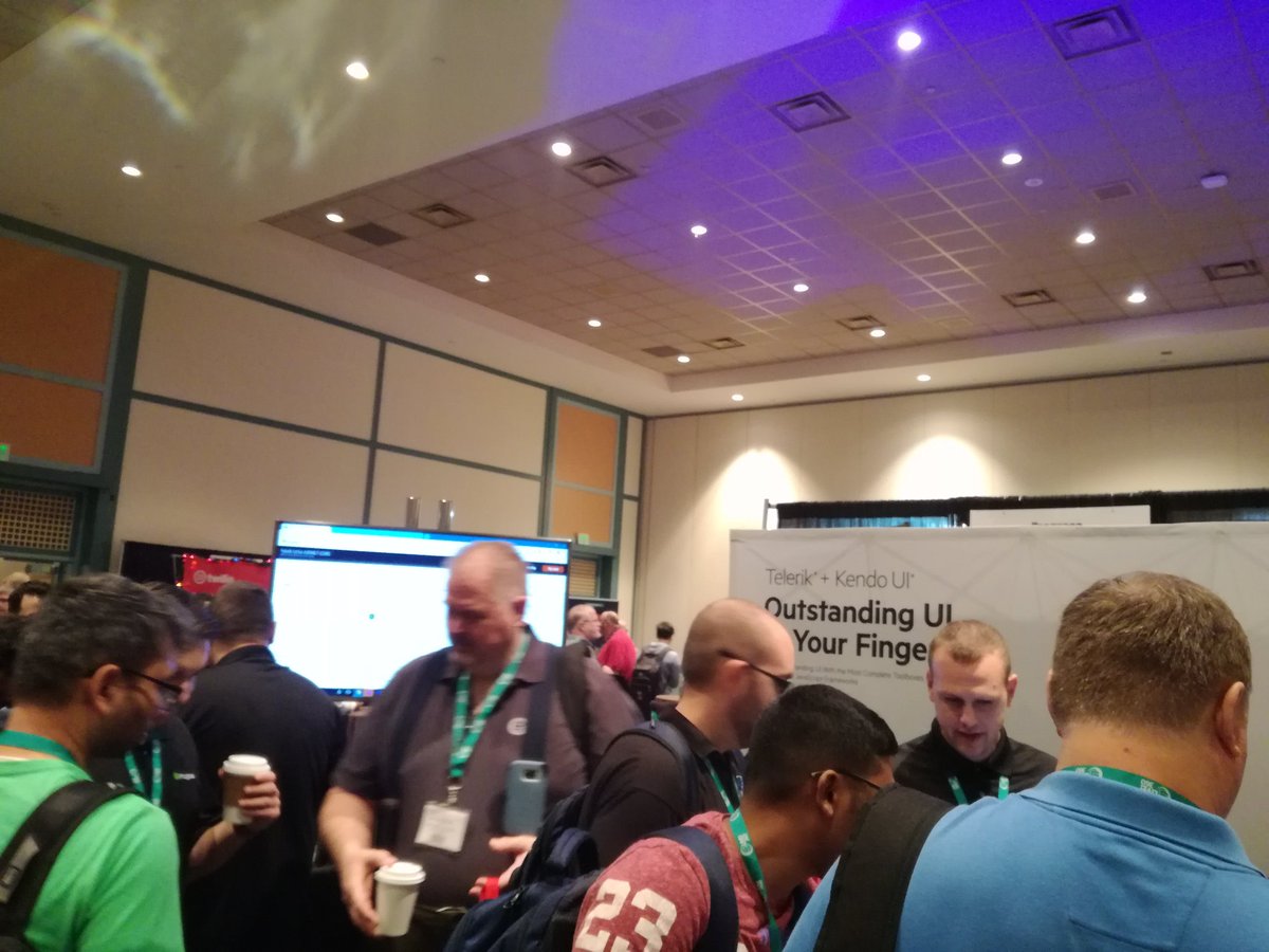 Telerik's tweet image. Cool time #VSLive @Progress booth #205 meet #TelerikUI #KendoUI